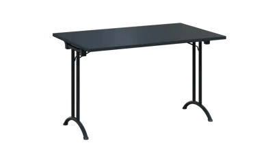 SLA 125 lak skládací jednací stůl 1250x800, deska 25 mm, podnož černý lak, deska antracit